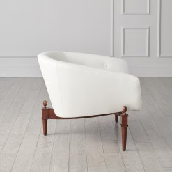Mimi White leather chair side view