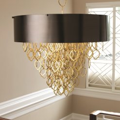 Chain Pendant Chandelier in Brass