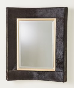 Black Hide Mirror with Gold trim
