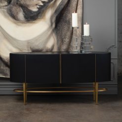 Ellipse Sideboard in Ebony Leather