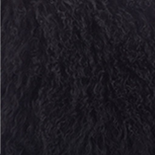 Mongolian Lamb Fur Pillow - Jet Black (with insert) - Image 4