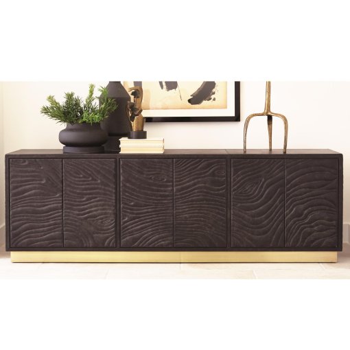 Quilted Leather Long Cabinet - Image 3