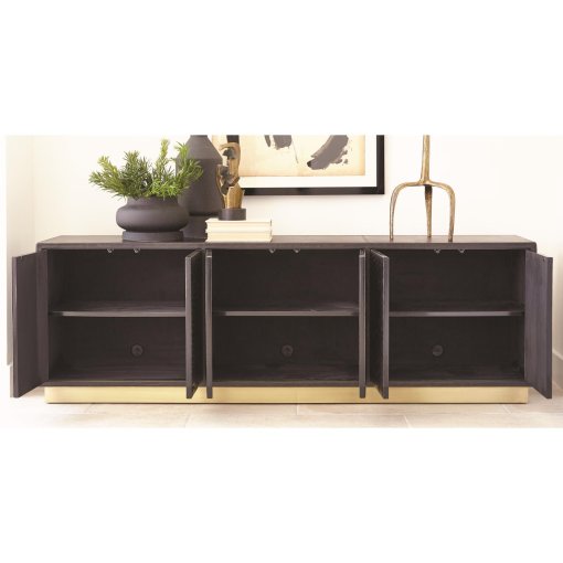 Quilted Leather Long Cabinet - Image 2