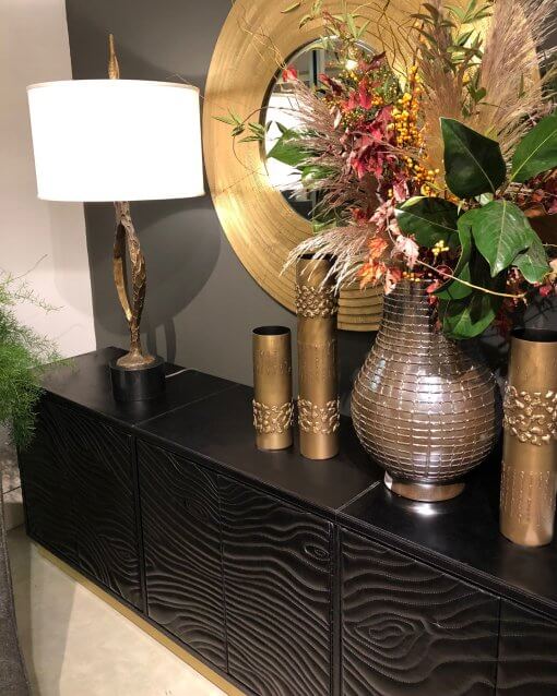 Forest quilted leather credenza lifestyle 2