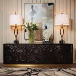 Forest quilted leather credenza lifestyle