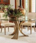 Lotus Dining Table in Antique Brass