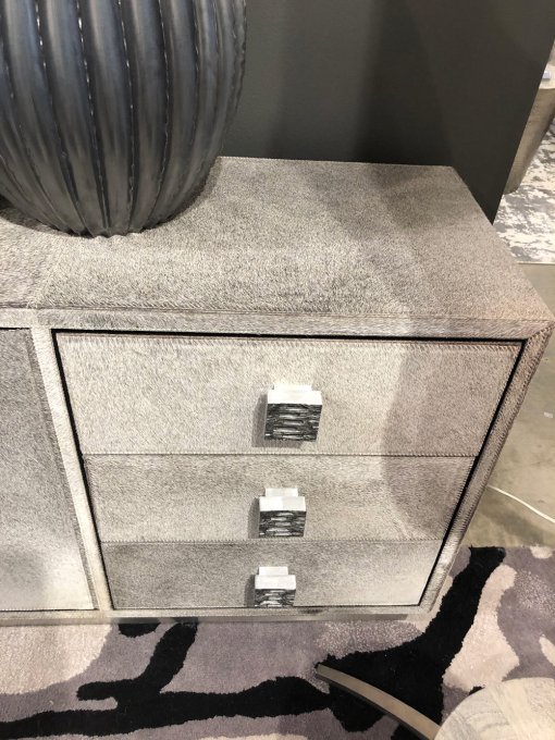Metro long media cabinet closeup