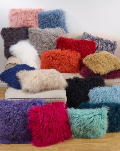 Mongolian Fur Pillows in many colors and sizes