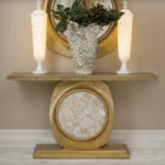 Opera Fluted Console - Brass with Quartz Insert