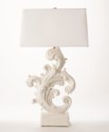 Acanthus Lamp in French White finish
