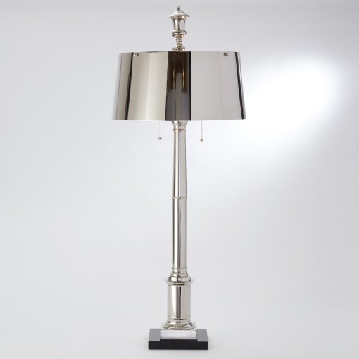 Library Table Lamp in Nickel