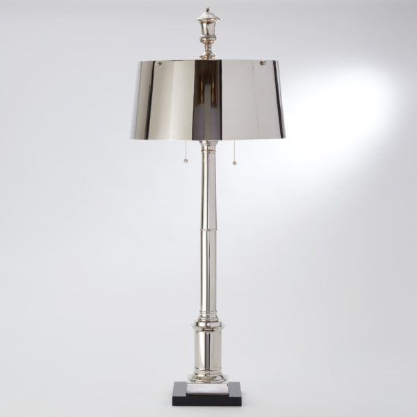 Library Table Lamp in Nickel