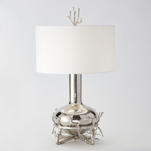 Twig Fat Table Lamp Nickel