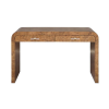 Burl wood desk in dark finish.