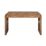 Burl wood desk in dark finish.