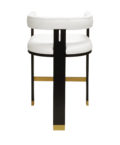 Luxe White Linen Tall Bar Chair Backside