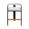 Luxe White Linen Tall Bar Chair