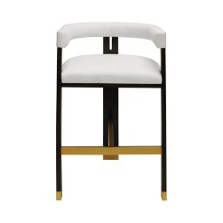 Luxe White Linen Tall Bar Chair