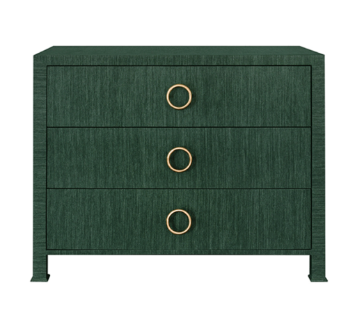 Getty cabinet - green grasscloth product shot front view