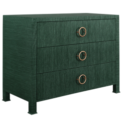 Getty cabinet - green grasscloth product shot angled view