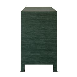 Getty cabinet - green grasscloth product side view