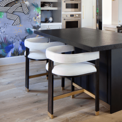 Black & white barrel counter stool