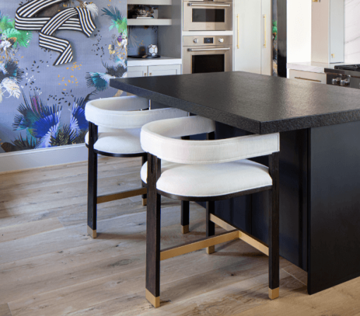 Black & white barrel counter stool