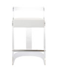 Malone white counter stool front view.