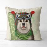 Husky with Snowboard Pillow