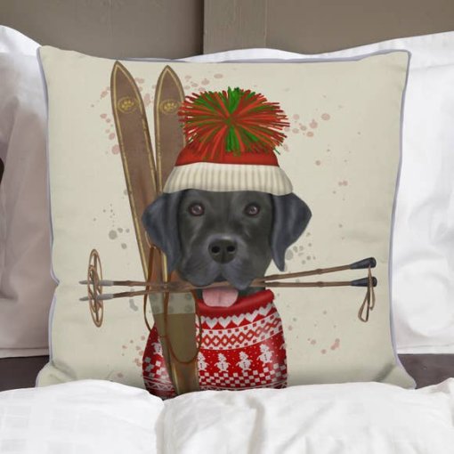 Black Lab with Ski's Pillow - Image 2