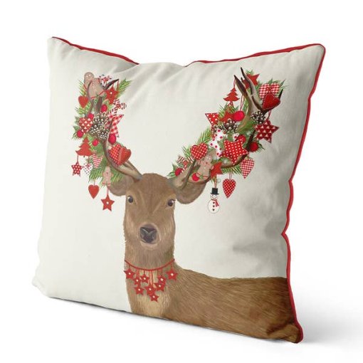 Homespun Hearts Deer Pillow - Image 2
