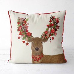 Homespun Hearts Deer Pillow