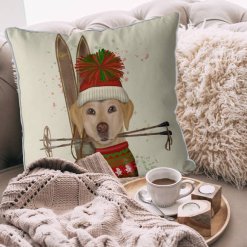 Yellow Lab with Ski's Pillow