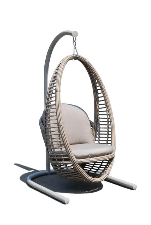 Heri Swinging Chair in Kubu Mushroom Color