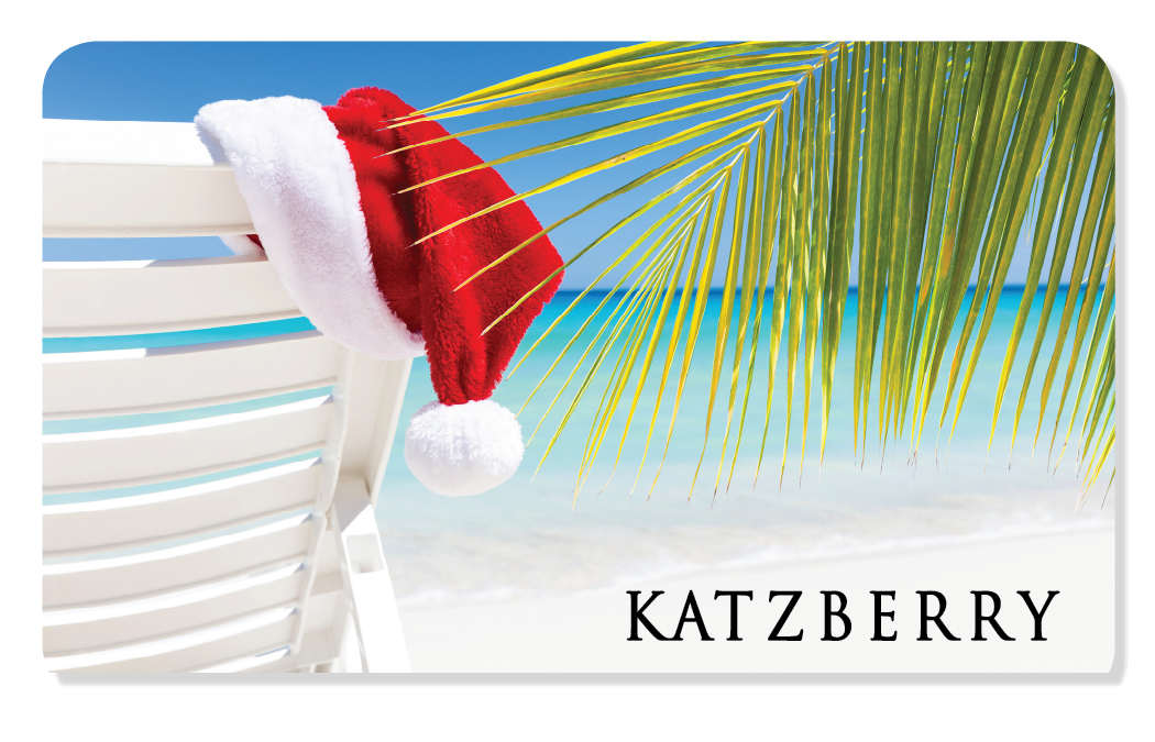 Holiday eCard with beach and Santa hat