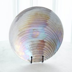 Ivory Grey/Amethyst Murano Glass Charger