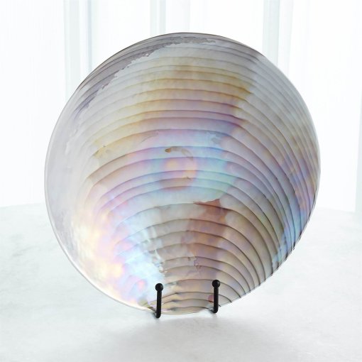 Ivory Grey/Amethyst Murano Glass Charger
