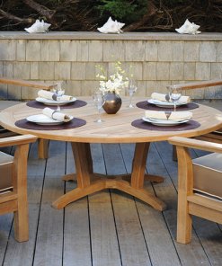 Teak chat table lifestyle