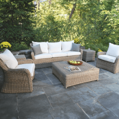Sag Harbor lifestyle with lounge chairs and sofa.