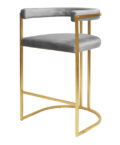 Donovan bar chair in gold leaf and grey upholstery
