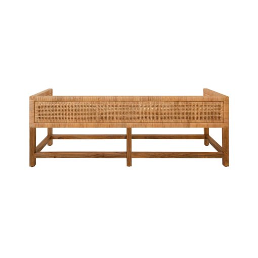 Monterey low back Cane bench back view