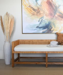 Monterey low back Cane bench lifestyle.
