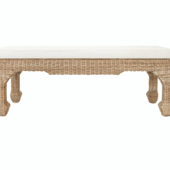 Massey Rattan bench front view.