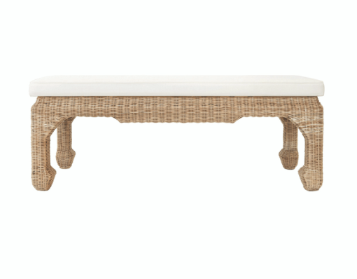 Massey Rattan bench front view.