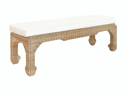 Massey Rattan bench side view.