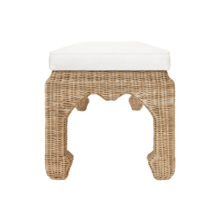 Massey Rattan bench side view.