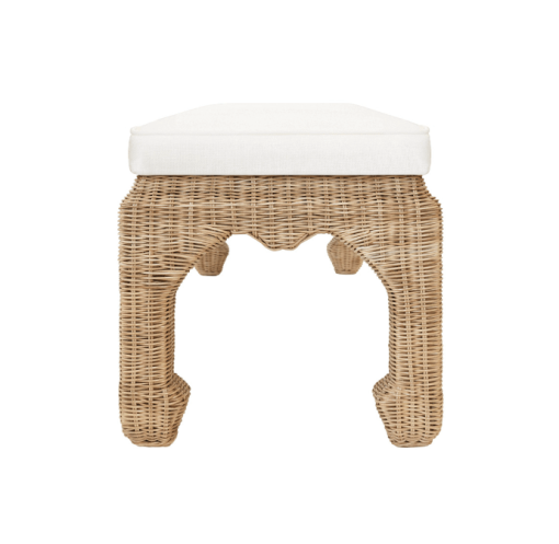 Massey Rattan bench side view.