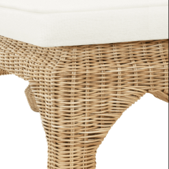 Massey Rattan bench closeup.
