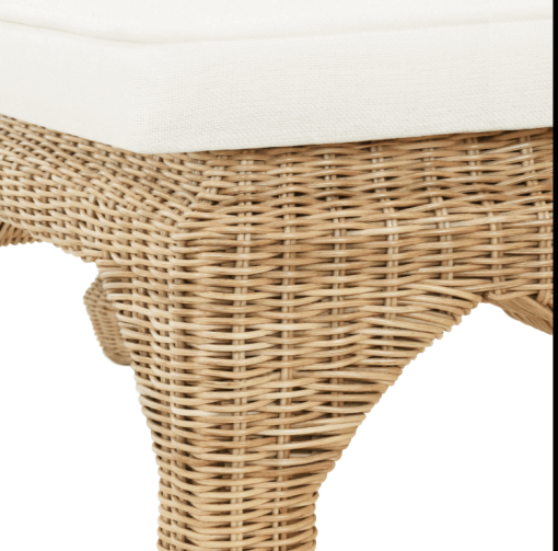 Massey Rattan bench closeup.