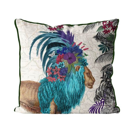 African Lion in Blue
